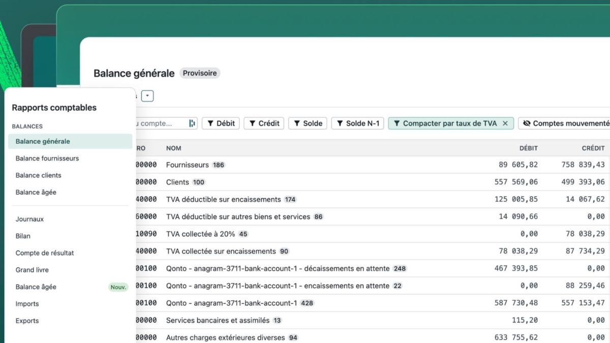 Balance générale sur Pennylane.