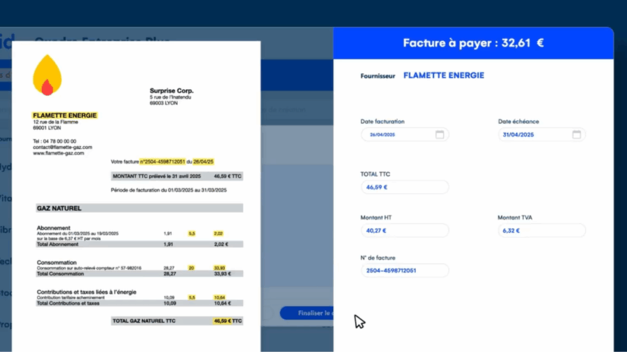 Rapprochement facture Cegid Quadra Entreprise Plus